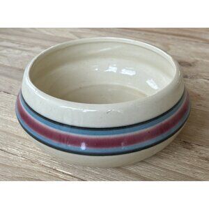 Cookson Ohio Pottery Bowl Planter 8" CP #28 USA Mid Century VTG Cream Striped